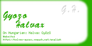 gyozo halvax business card
