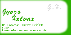 gyozo halvax business card
